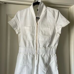 J Crew Zip Front Chino Dress White